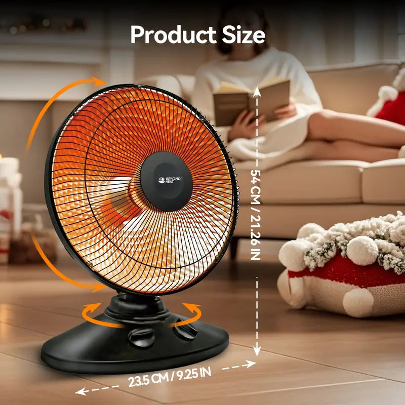 Oscillating 770/1000W heater with tip-over and overheat protection.