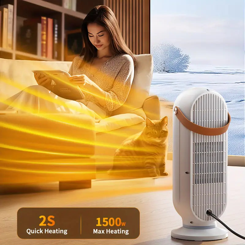 1500W space heater with remote, digital display, and overheat protection.